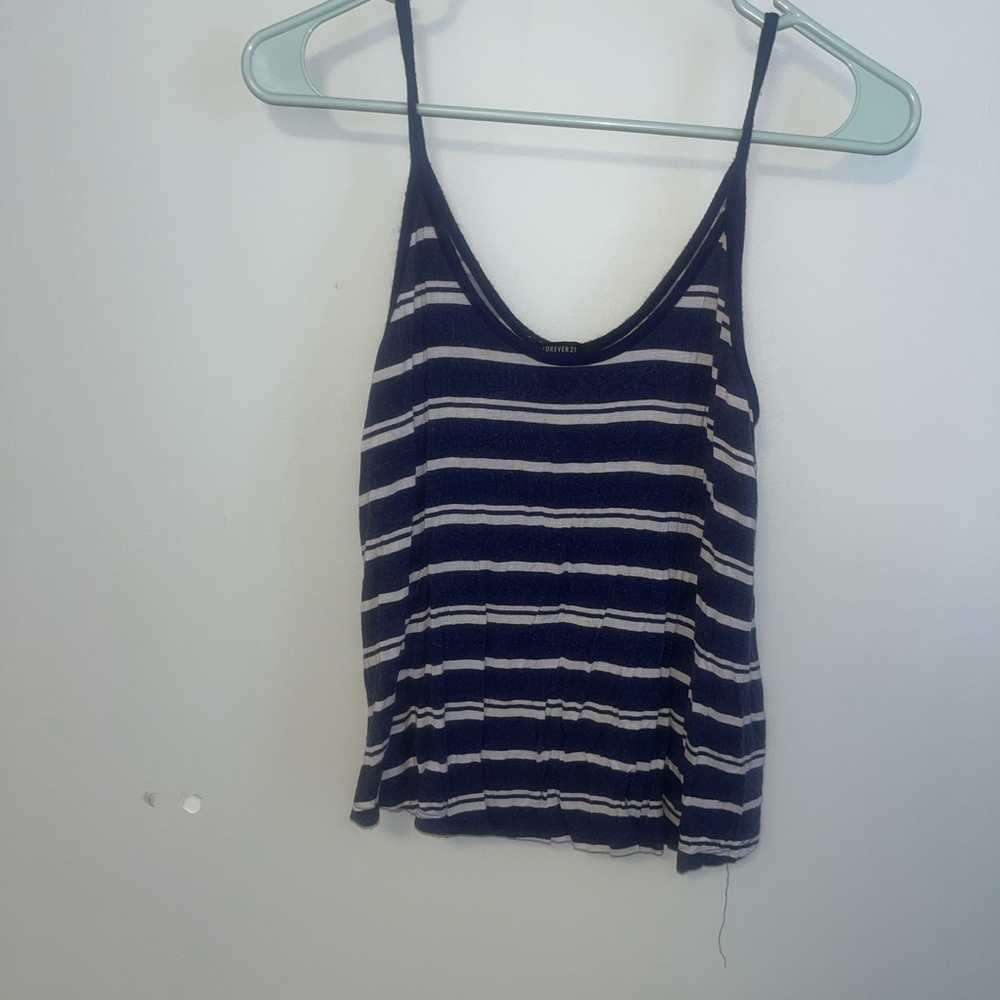 Blue Sleeveless Crop Camisole with Scoop Neckline